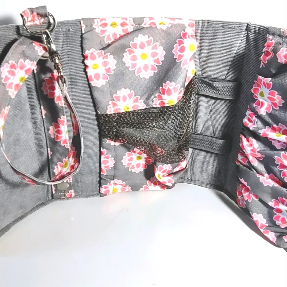 Lilly Bit foldable Pink and Grey Diaper Clutch with strap